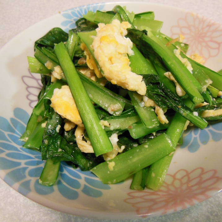 妊娠中にもおすすめ 小松菜と卵のにんにく炒め レシピ 作り方 By Kitty0727 楽天レシピ